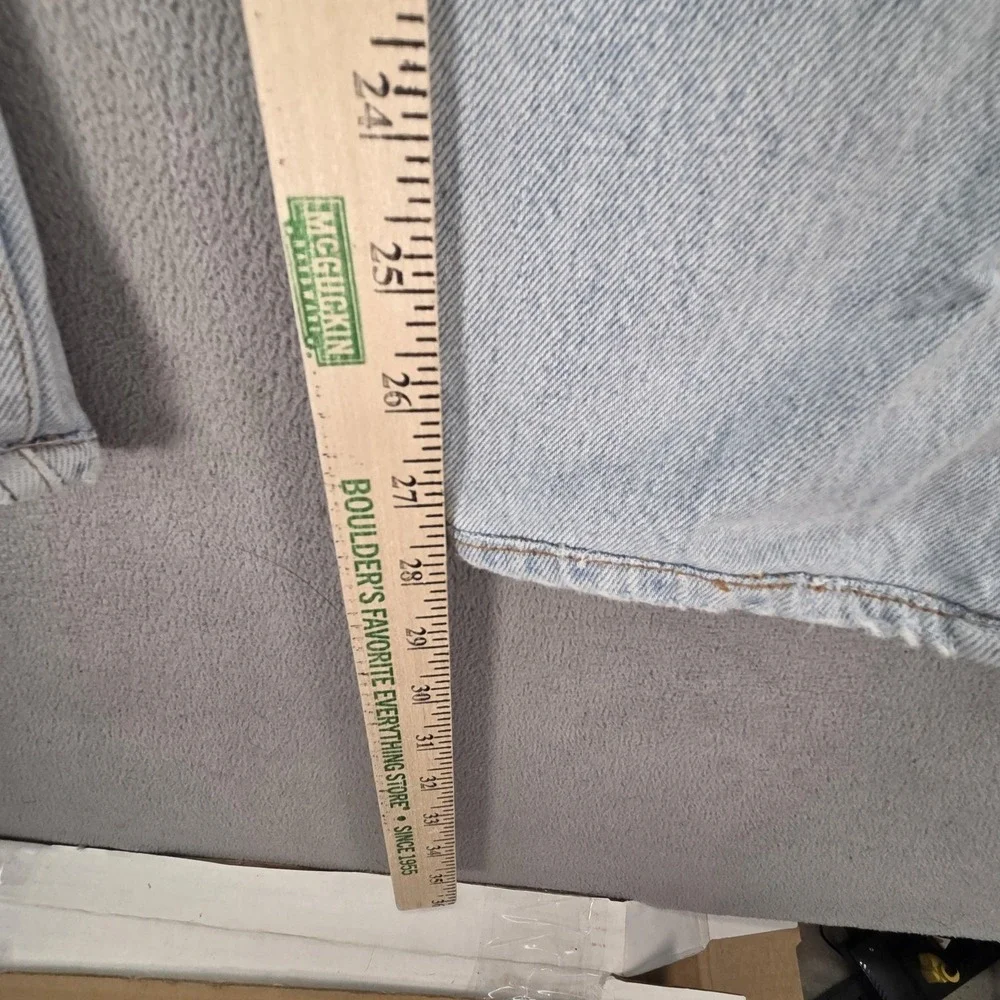 VTG‎ Levis 501 Jeans Mens Light Wash Blue Straight Button Altered USA Fits 32x28